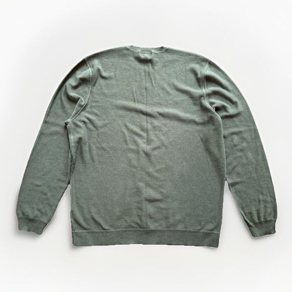 Eddie Bauer Sweater Mens Khaki Green Long Sleeve Crew Neck Casual Sz Large Tall - Picture 2 of 9